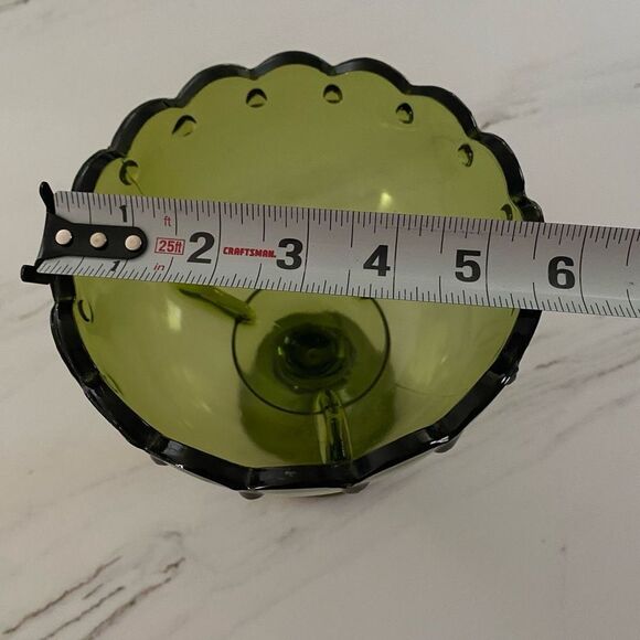 Indiana Glass Scallop Medium Compote Pedestal Bowl Teardrop Accent Details - Picture 7 of 8